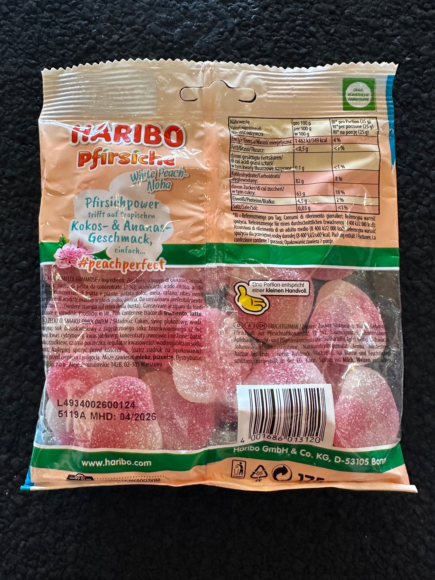 Haribo Pfirsiche White Peach Aloha