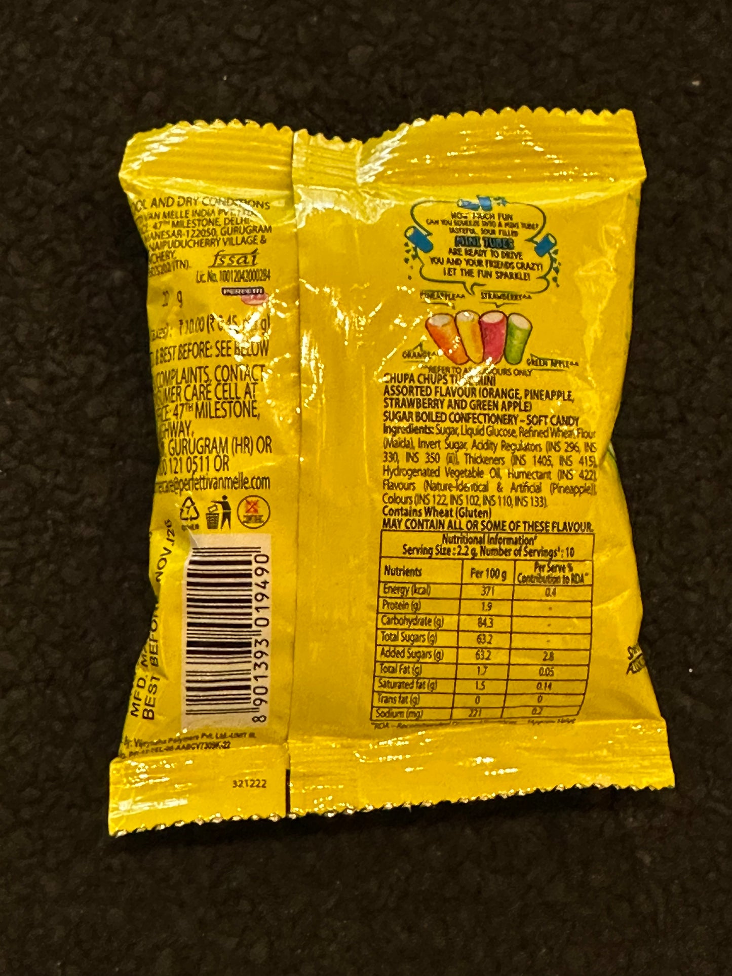 Chupa Chups Sour Tubes, Assorted Fruits