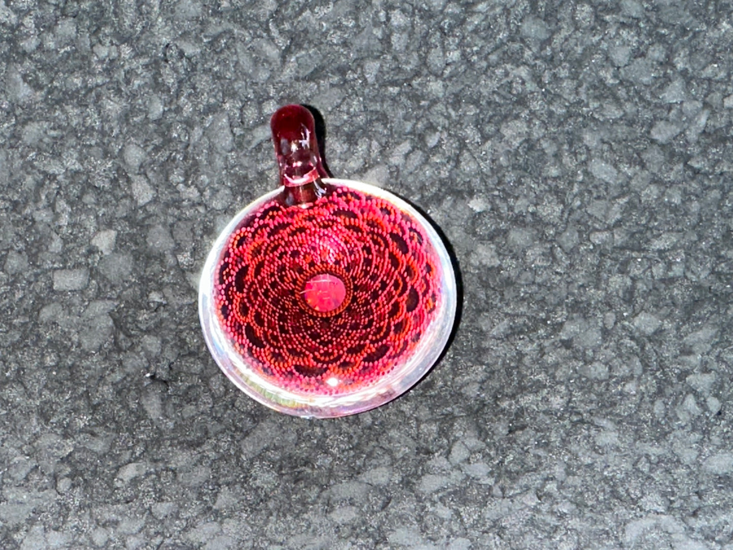 JH Glass Pendant w Opal RED