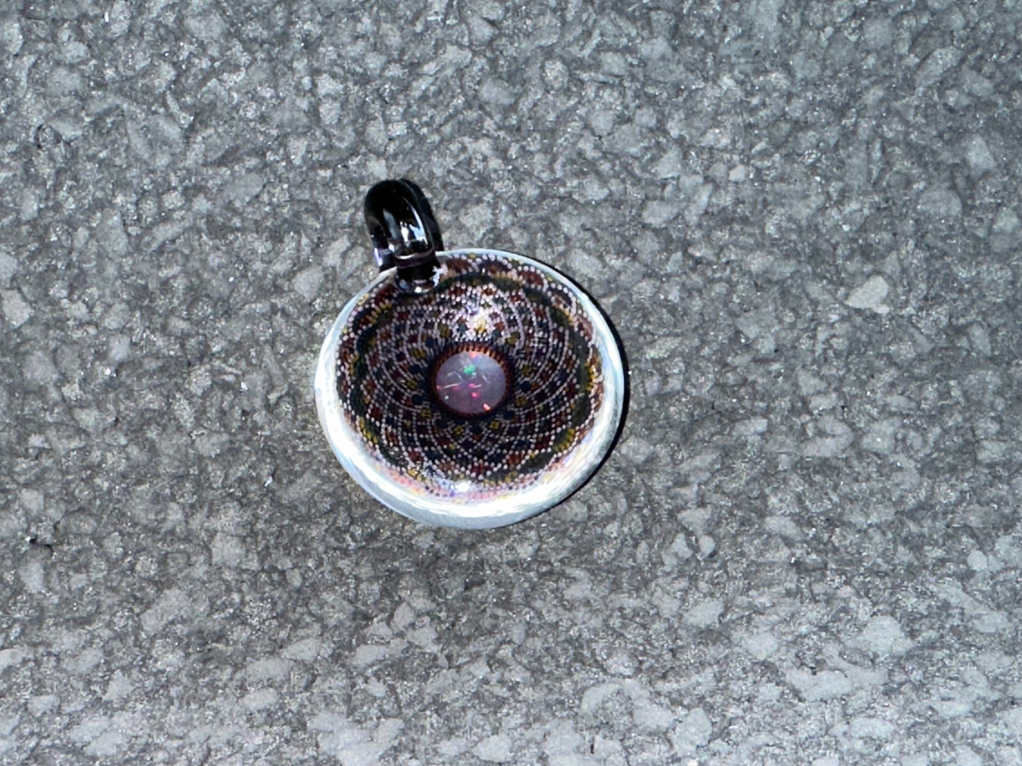 JH Glass Pendant w Opal Blue