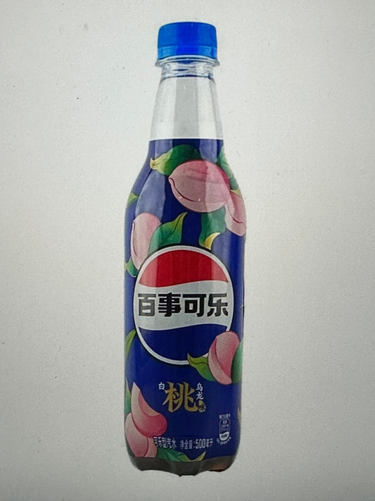 Pepsi White Peach Oolong Flavor Soda,